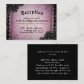 Halloween Gothic Paars Black 3,5 x 2,5 Receptie Informatiekaartje (Voorkant / Achterkant)