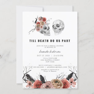 Halloween Gothic Pink Floral Skull Vrijgezellenfee Kaart