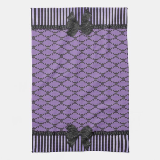 Halloween Gothic Pirate Skull n Botten Towel Theedoek (Verticaal)