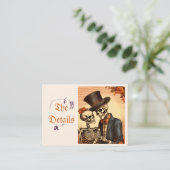  Halloween Gothic QRC Bruiloft Details Informatiekaartje (Staand voorkant)