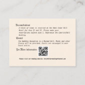  Halloween Gothic QRC Bruiloft Details Informatiekaartje (Achterkant)