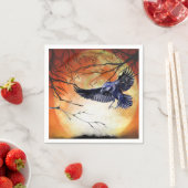 Halloween Gothic Raven Crow Moon Scene Servet (Insitu)