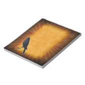 Halloween Gothic Raven op Sinaasappel Notitieblok (Linkerzijde)