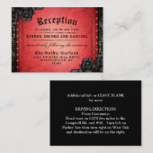 Halloween gothic Red Black 3,5 x 2,5 ontvangst Informatiekaartje (Voorkant / Achterkant)