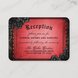 Halloween gothic Red Black 3,5 x 2,5 Receptie Enc Informatiekaartje