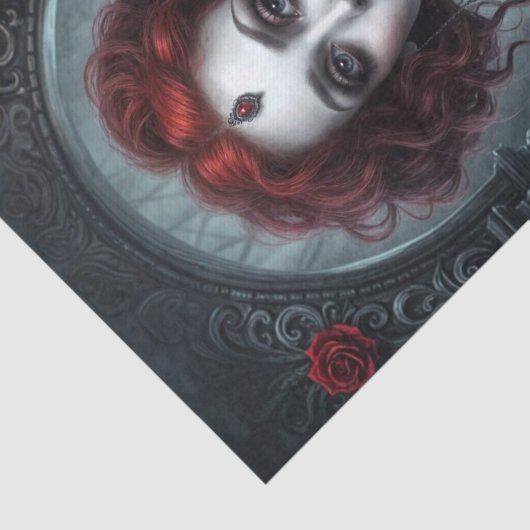 Halloween Gothic Red Vamp Queen Tissuepapier (Detail)