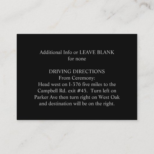 Halloween Gothic Sinaasappel Zwart 3.5 x 2.5 Recep Informatiekaartje (Achterkant)