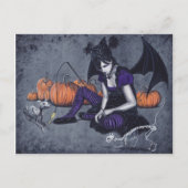 Halloween Gothic Skeleton Cats Demon Briefkaart (Voorkant)