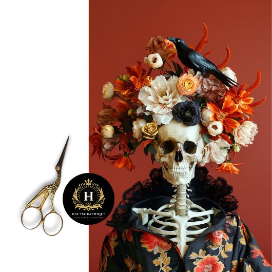 Halloween Gothic Skeleton Skull Decoupage Tissuepapier