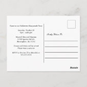 Halloween Gothic Skull Black Red Party Invitation Briefkaart (Achterkant)