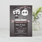 Halloween Gothic Skull Custom Vrijgezellenfeest Kaart (Staand voorkant)