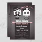 Halloween Gothic Skull Custom Vrijgezellenfeest Kaart (Voorkant / Achterkant)