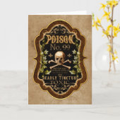 Halloween Gothic Skull en Crossbones Witch Potion Kaart (Gele Bloem)