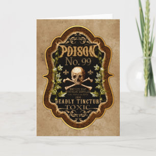Halloween Gothic Skull en Crossbones Witch Potion Kaart