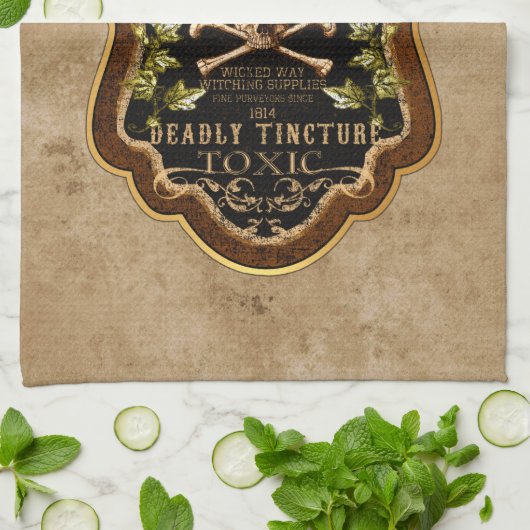 Halloween Gothic Skull en Crossbones Witch Potion Theedoek (Gevouwen)