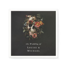 Halloween Gothic Skull Floral Wedding