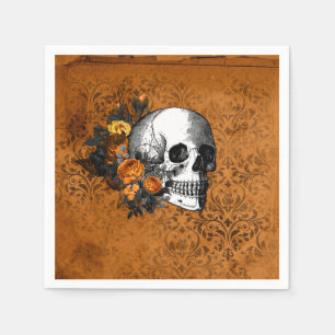 Halloween  Gothic Skull Flower Party servetten