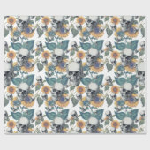 Halloween Gothic Skull Sunflower Cadeaupapier (Vlak)