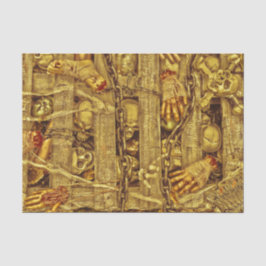 Halloween Gothic Skulls Gold Yellow Red Parts Tissuepapier