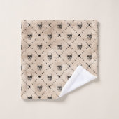 Halloween Gothic Skulls Grid Pattern Bad Handdoek (Wasdoekje)