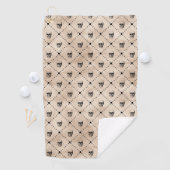 Halloween Gothic Skulls Grid Pattern Golfhanddoek (Insitu)