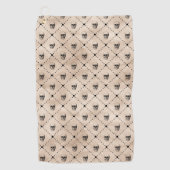 Halloween Gothic Skulls Grid Pattern Golfhanddoek (Voorkant)