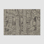 Halloween Gothic Skulls Old Style Sepia Tissuepapier (Voorkant)