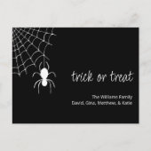 Halloween Gothic Spider Web Black White Holiday Briefkaart (Voorkant)