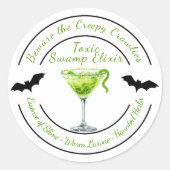 Halloween Gothic | spookachtige slijm-Drink | Spoo Ronde Sticker (Voorkant)