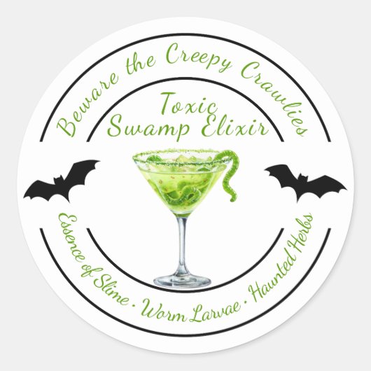 Halloween Gothic | spookachtige slijm-Drink | Spoo Ronde Sticker (Voorkant)