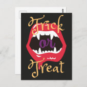 Halloween Gothic Spooky Vampire Trick or treat Briefkaart (Voorkant / Achterkant)