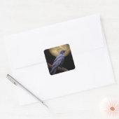 Halloween, Gothic Style Raven en Moon Vierkante Sticker (Envelop)