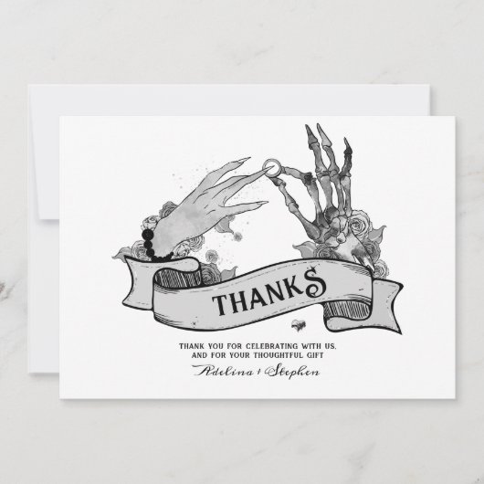 Halloween Gothic Til Death Do US Party Bruiloft Bedankkaart (Voorkant)