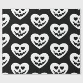 Halloween Gothic valentijn Creepy Heart White Cadeaupapier (Vlak)
