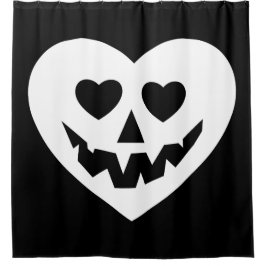 Halloween Gothic valentijn Creepy Heart White Douchegordijn