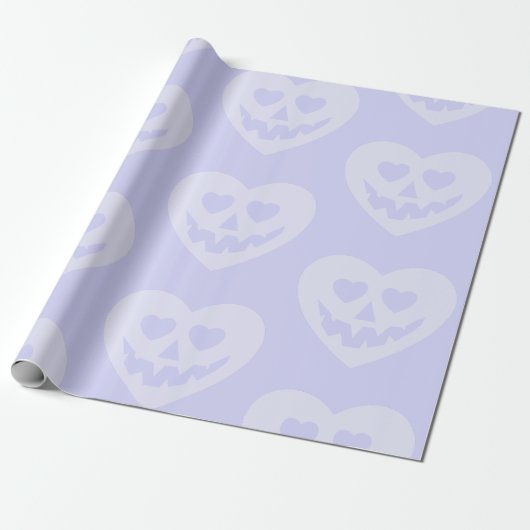 Halloween gothic valentijn griezelig hart paarse cadeaupapier (Uitgerold)