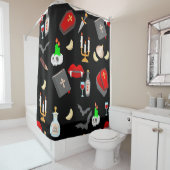 halloween gothic vampire hunter garlic dagger fang douchegordijn (In situ)