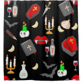 halloween gothic vampire hunter garlic dagger fang douchegordijn (Voorkant)