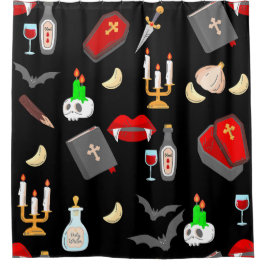 halloween gothic vampire hunter garlic dagger fang douchegordijn