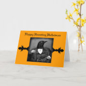 Halloween Gothic Victoriaans kaart of uitnodiging (Gele Bloem)