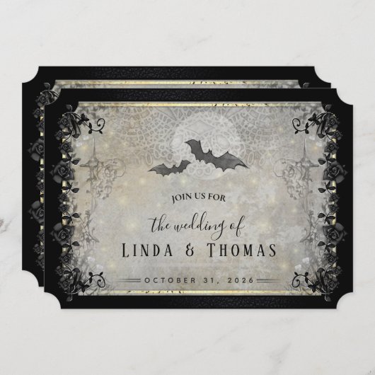 Halloween Gothic vlekt grijs en zwart "samen met" Kaart (Voorkant / Achterkant)