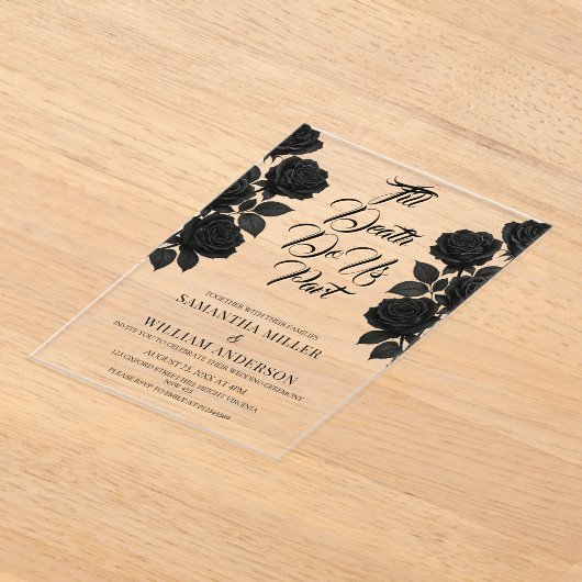 Halloween Gothic Wedding Acryl Uitnodigingen (Laagn)