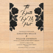 Halloween Gothic Wedding Acryl Uitnodigingen (Voorkant)