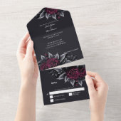 Halloween Gothic Wedding All In One Uitnodiging (Afscheurbaar)