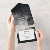 Halloween Gothic Wedding All In One Uitnodiging (Afscheurbaar)