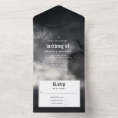 Halloween Gothic Wedding All In One Uitnodiging (Binnen)