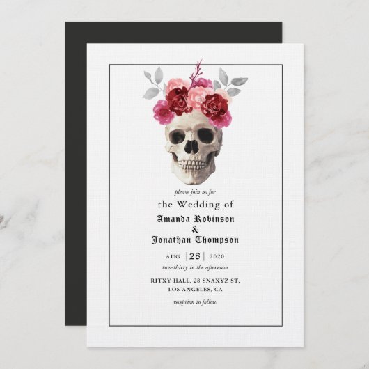 Halloween Gothic Wedding Invitation Kaart (Voorkant / Achterkant)