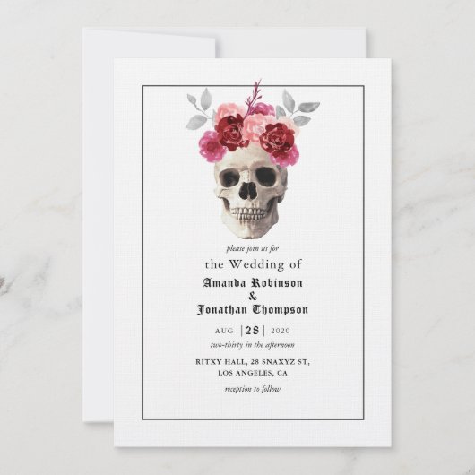 Halloween Gothic Wedding Invitation Kaart (Voorkant)