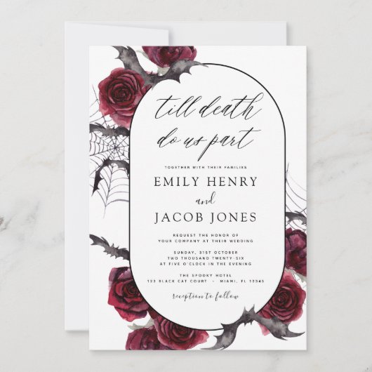 Halloween Gothic Wedding Kaart (Voorkant)