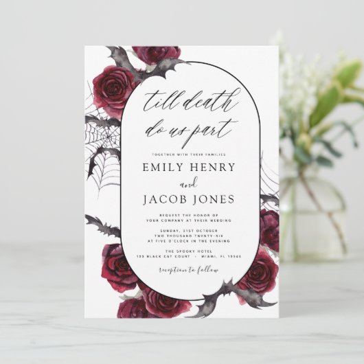 Halloween Gothic Wedding Kaart (Staand voorkant)